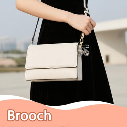 Wedding Double Picture Frame Brooch for Bride Grooms Boutonniece Pin for Wedding Bouquet - color: A