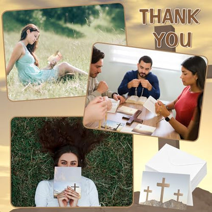 Motiskyy 50 Pcs Blank Greeting Cards 4x6, Blank Cards with Envelopes, 10 Designs, Ideal Stationary Set for All Occasions, Stationary with Matching White Envelope and Sticker(Cross) - style: Cross