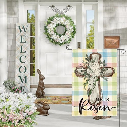 AVOIN colorlife He Is Risen Easter Garden Flag Outside 12x18 Inch - size: Garden Size-12 x 18"