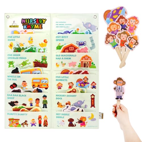 CHEFAN Felt Board Story Sets for Circle Time, 10 Nursery Rhymes for Kids