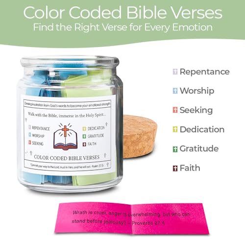 Bible Verse Jar – 90 Scripture & Affirmation Cards | Christian Gift, Christmas Gift, Fathers Day | Faith Jar for Women, Men, Mom, Dad, Friends | Daily Prayer, Encouragement & Inspiration