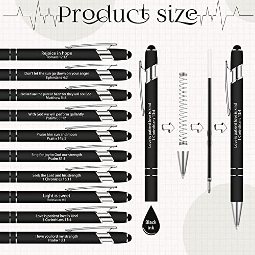 Geosar 30Pcs Christian Bible Verse Ballpoint Pen Gift Scripture, Black - color: Black