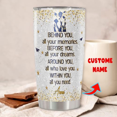 Personalized Graduation Tumbler Class of 2026, Stainless Steel Insulated Travel Coffee Mug with Lid 20 Oz 30 Oz Custom Senior Cup, Gifts for Him Her Women Men Friends - color: Graduation 501