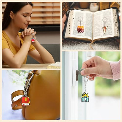 Cute Keychain Bulk,Cute Key Chain for Car Keys Purse Bag Rewards - color: Jesus-60