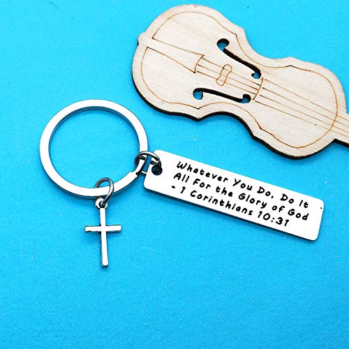Xiahuyu Christian Keychain - Bible Verse Baptism & Communion Gift - Inspirational Religious Gifts for Women & Men - color: Christian-3
