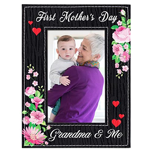 WaaHome Happy First Mothers Day Gifts for New Grandma - Grandma and Me First Mothers Day Picture Frame Gifts for First Time Grandma New Grandmother Nana To Be from Grandchildren - color: 4-First Time Grandma 4x6