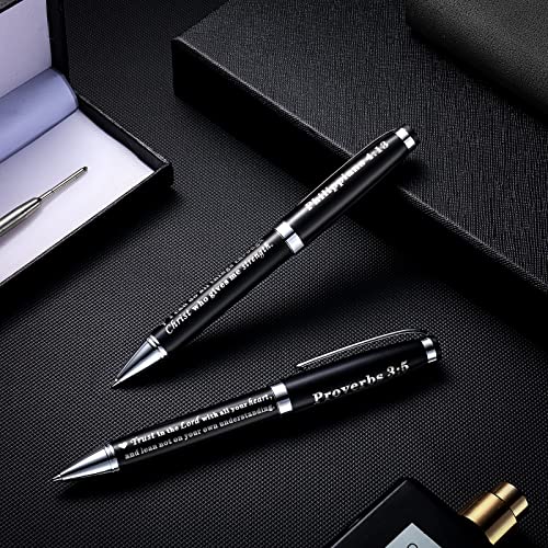 Chinco 2 Pack Engraved Bible Verse Ballpoint Pens, Christian Gifts