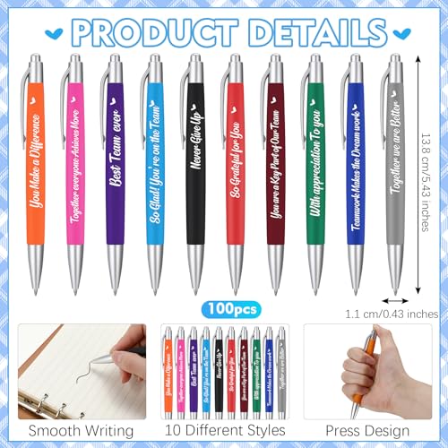 Gueevin 200 Pcs Inspirational Pens Employee Gift, Team - style: Team