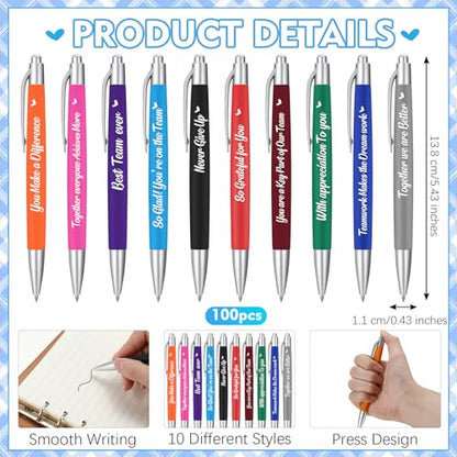 Gueevin 200 Pcs Inspirational Pens Employee Gift, Team - style: Team
