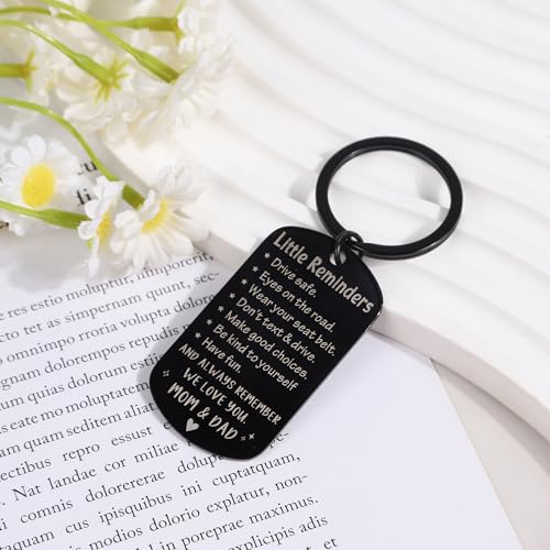 Keychain for Men Boys, Dog Tag Style Key Chain, Black Key Rings Birthday Christmas Veteran Day Gifts - style: Drive Safe