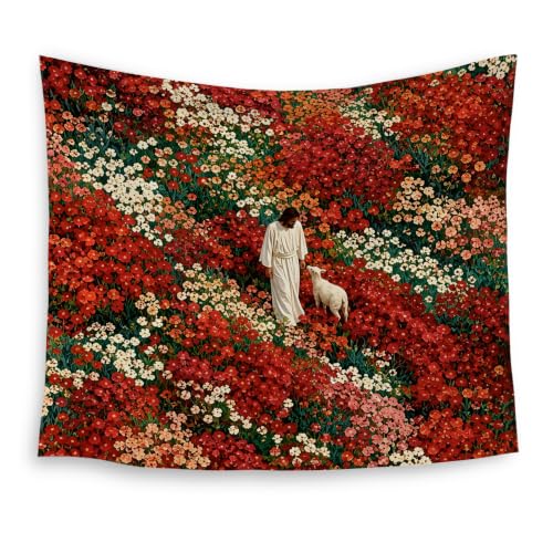 HUGANE Christian Jesus Wildflower Tapestry Wall Decor 50x60 Inch - color: Colour-05