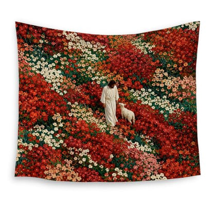 HUGANE Christian Jesus Wildflower Tapestry Wall Decor 50x60 Inch - color: Colour-05