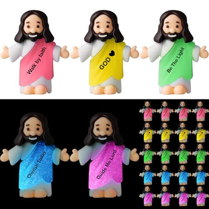 CroBlissful 25 Pcs Little Jesus Figurine Glow in the Dark, Bible Style - style: Bible Style