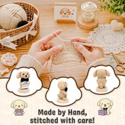 Positive Crochet Dog, Emotion Support Dog Stuffed Animal Inspirational Gift - color: Dog