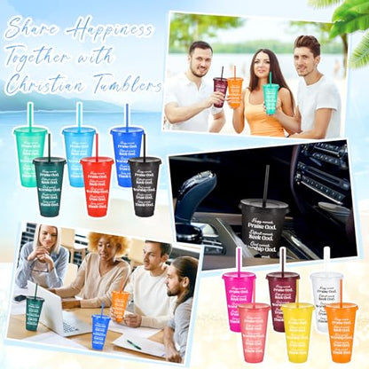 Tioncy 12 Packs Christian Tumblers Bulk for Men Women, Sweet Color - color: Sweet Color