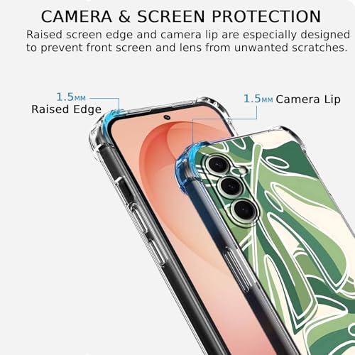 Monstera Leaves Case for Samsung Galaxy S26,Minimalist Plant Line Art Pattern,Trendy Soft TPU Bumper Phone Cover,S26 - color: Monstera Leaves