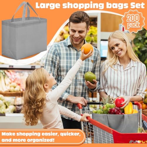 Windyun Reusable Grocery Bags Non Woven with Handles - color: Dark Gray