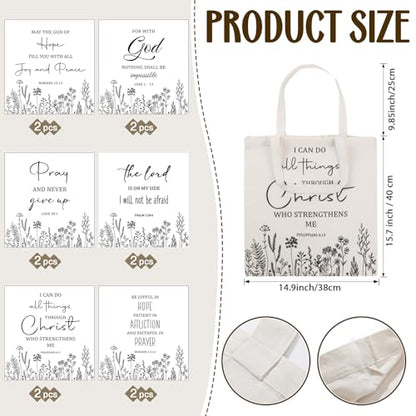 Aliceset Bible Verse Tote Bags, Canvas Floral Church Gift - style: Classic