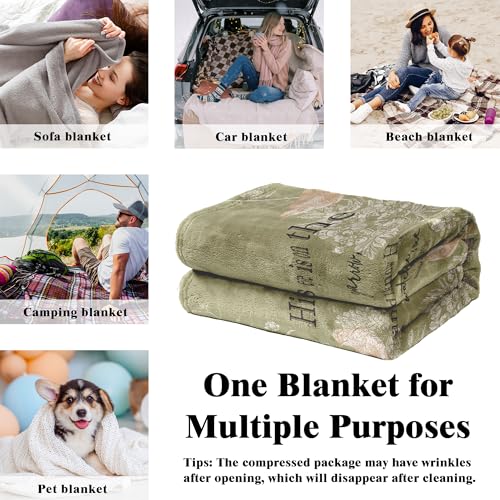 Christian Sparrow Bird Blanket, Christian Gifts for Women Men, His Eye is on the Sparrow Religious Bible Verse Bird Throw Blankets for Bedroom Living Room Couch Sofa, 50x60 Inches - color: Bird