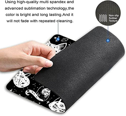 Rectangle Mouse Pad Witch's Cat, Cat and Sugar Skull Premium-Textured Custom Mouse Mat Design,Washable Mousepads Non-Slip Rubber Base Computer Mousepad Personalized for Wireless Mouse - color: TSP151