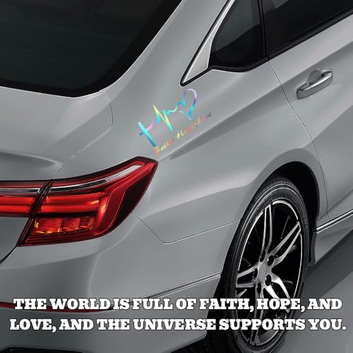 Hope Faith Love Heart Car Decal Stickers, Jesus Cross Sticker, Colorful - color: Colorful