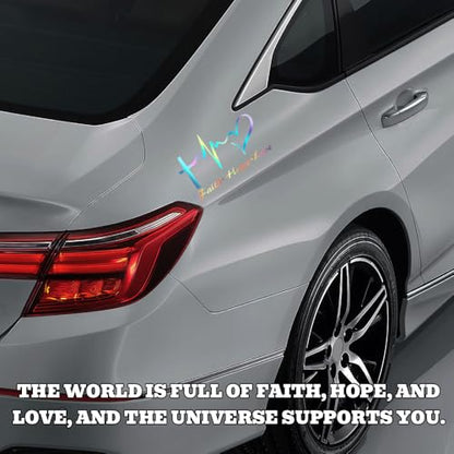 Hope Faith Love Heart Car Decal Stickers, Jesus Cross Sticker, Colorful - color: Colorful