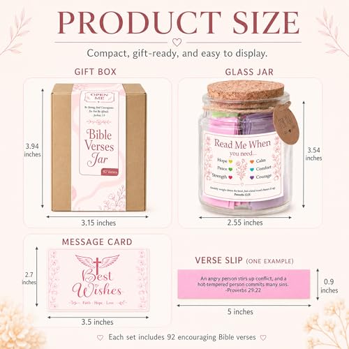 Bible Verses Jar for Women, 92 Bible Verses Read Me When You Need, Christian Gifts for Women, Friends, Mom, Sister, Daughter - color: Read This When Bible Verses Jar