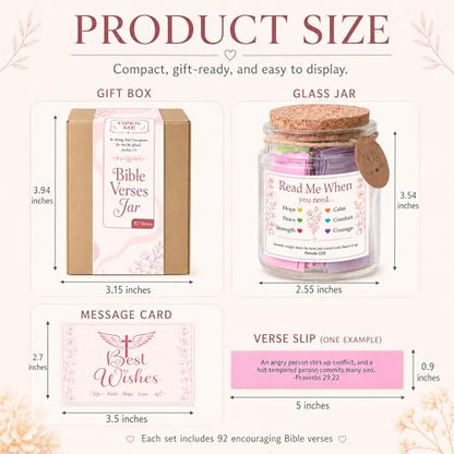 Bible Verses Jar for Women, 92 Bible Verses Read Me When You Need, Christian Gifts for Women, Friends, Mom, Sister, Daughter - color: Read This When Bible Verses Jar