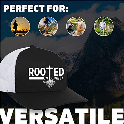 Trenz Shirt Company Mens Christian Hat Embroidered Stand Firm Ephesians 6:11 Scripture Mesh Back Trucker Hat - color: Loden/Black