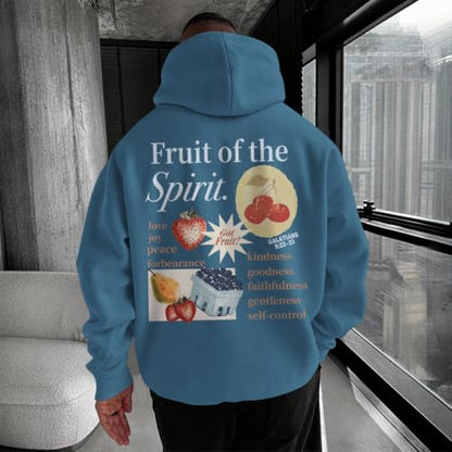 Christian Hoodies for Men Fruit of The Spirit Hoodie Jesus Religious Faith Bible Verse Sweatshirt Graphic Pullover - color: Deep Blue, size: X-Large