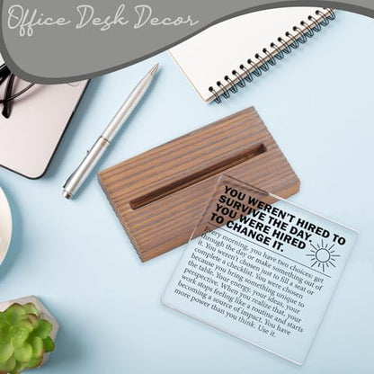 Motivational Office Desk Sign for Coworker Employee Boss, You Weren’t Hired to Survive the Day Inspirational Acrylic Plaque, Leadership Encouragement Gift Decor EC420 - style: Coworker Employee Boss