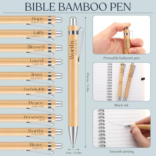 Eaasty 10 Sets Christian Gifts Bulk Bible Notebook with Pen, Blue Gray - color: Blue Gray