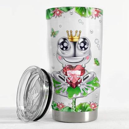 SANDJEST Frog Gifts for Women Girls Frog Tumbler 20oz Jewelry Drawings Stainless Steel Insulated Tumblers Coffee Travel Mug Cup Gift for Birthday Christmas - color: Frog