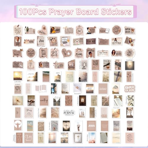 100Pcs Prayer Board Stickers Supplies Christian Bible Verses Decals - color: 100pcs Prayer Board Stickers