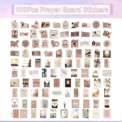 100Pcs Prayer Board Stickers Supplies Christian Bible Verses Decals - color: 100pcs Prayer Board Stickers