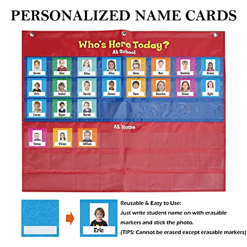 Attendance Pocket Chart for Preschool Who is Here Today, - size: Who Is Here Today
