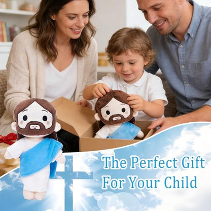 Jesus Plush Doll Jesus Stuffed Bible Doll Christian Plushie Gifts for Easter Christmas Church Religious Gifts for Kids Adults(Blue) - color: Blue