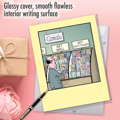 NobleWorks Jumbo Get Well Greeting Card w/Envelope Cartoon Humor J9745 - style: Get Well