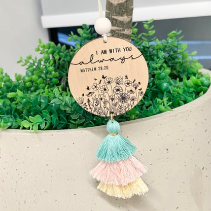 Christian Car Charm Cute Rear View Mirror Accessories for Women - color: Green