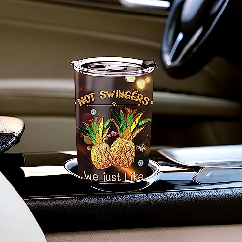 WAZONE Personalized Pineapple Tumbler 20oz 30oz Not Swingers We Just Like Pineapples With Lid Stainless Steel Vacuum Travel Mug Insulated Cup Novelty Funny Things Custom Gifts For Women Girl - color: Pineapple