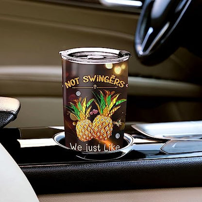WAZONE Personalized Pineapple Tumbler 20oz 30oz Not Swingers We Just Like Pineapples With Lid Stainless Steel Vacuum Travel Mug Insulated Cup Novelty Funny Things Custom Gifts For Women Girl - color: Pineapple