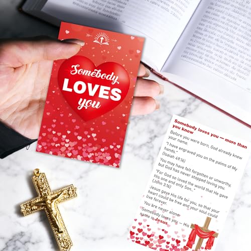 Gospel Tracts for Evangelism, Christian Bible Tract Cards for Outreach - color: Somebody Loves You