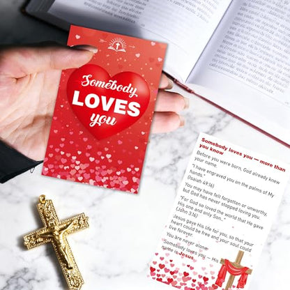 Gospel Tracts for Evangelism, Christian Bible Tract Cards for Outreach - color: Somebody Loves You
