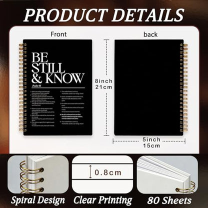Christian Notebook Journal, Be Still and Know that I am God Bible Notebooks for Note Taking, Christian Gifts for Women Men, Religious Scripture Hardcover Spiral Notebook 5.5x8.3 - color: Be Still and Know