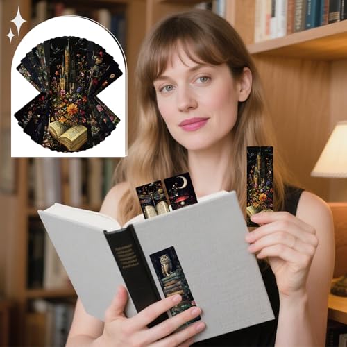 120 Pcs Dark Academia Bookmarks Gothic Flower Book Page Marks Gift - color: Dark Academia