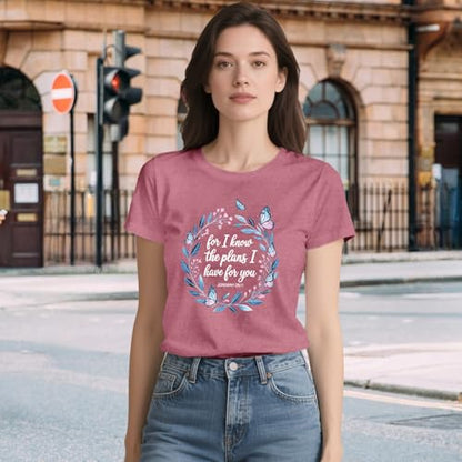 LBP Womens Christian Wildflowers Shirts Grow in Grace Shirt Bible Verse Faith-Based Tee Tops - color: Pink1, size: Large