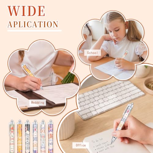 Christian Pens for Women, Bible Verse Ballpoint Pens 6 Pack with Gift Box - color: pink01
