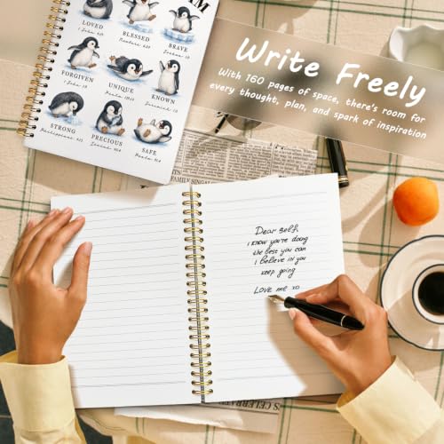 Penguin Gifts Cute Christian Notebook Bible Journal for Women Girls - color: Penguin Christian -(A5)