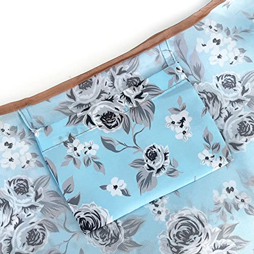 allydrew Large Foldable Tote Nylon Reusable Grocery Bags - color: Set of 2, Gray Floral, size: Large & Small (Set of 2)