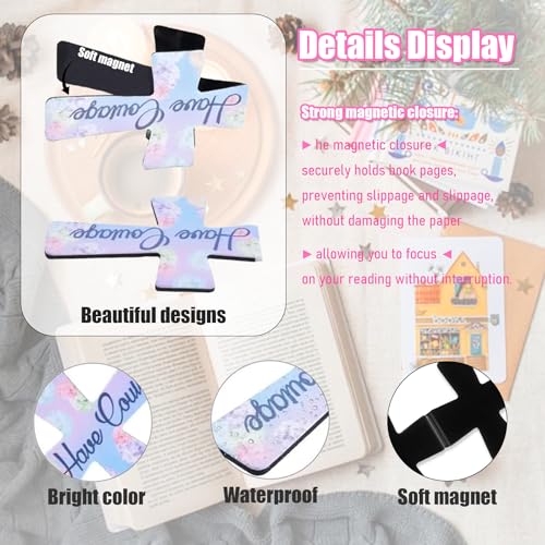 16Pcs Magnetic Bookmarks Christian, Magnetic Cross Bookmark Bible Page Markers Religious Bible Verses Bookmarks for Readers, Students, Teachers, Christian Gifts (B)